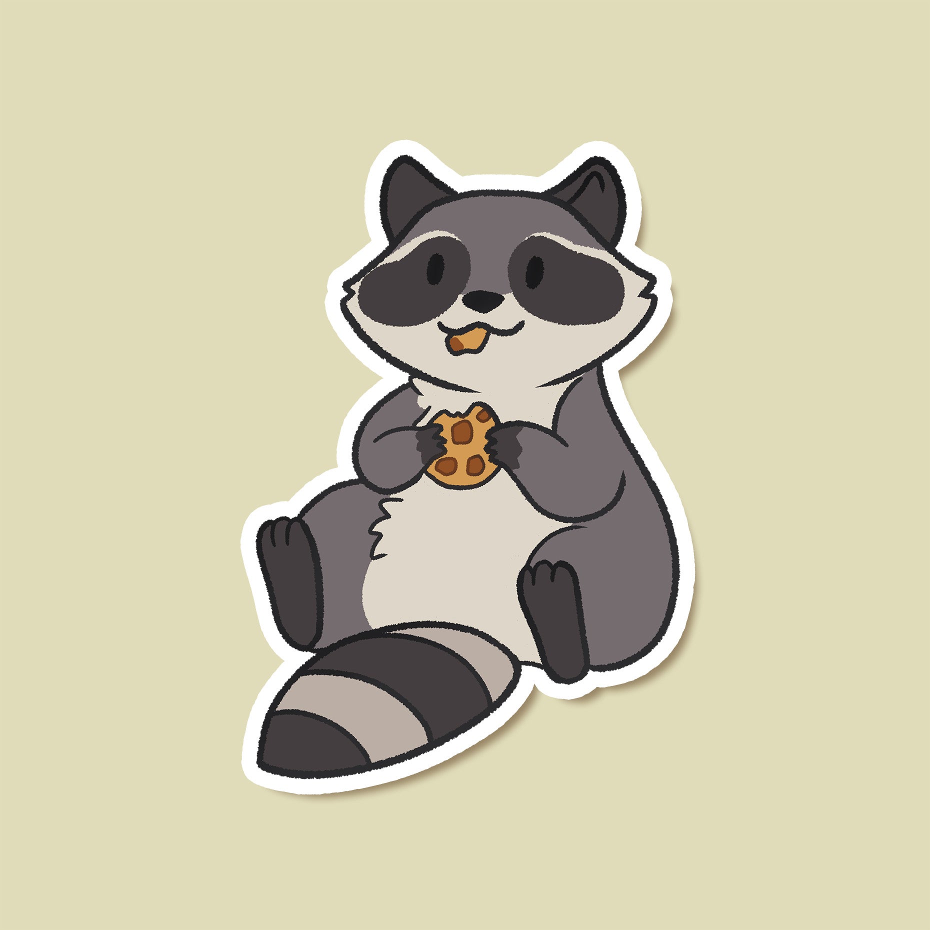 Cookie Raccoon - Sticker – MysticScribbles