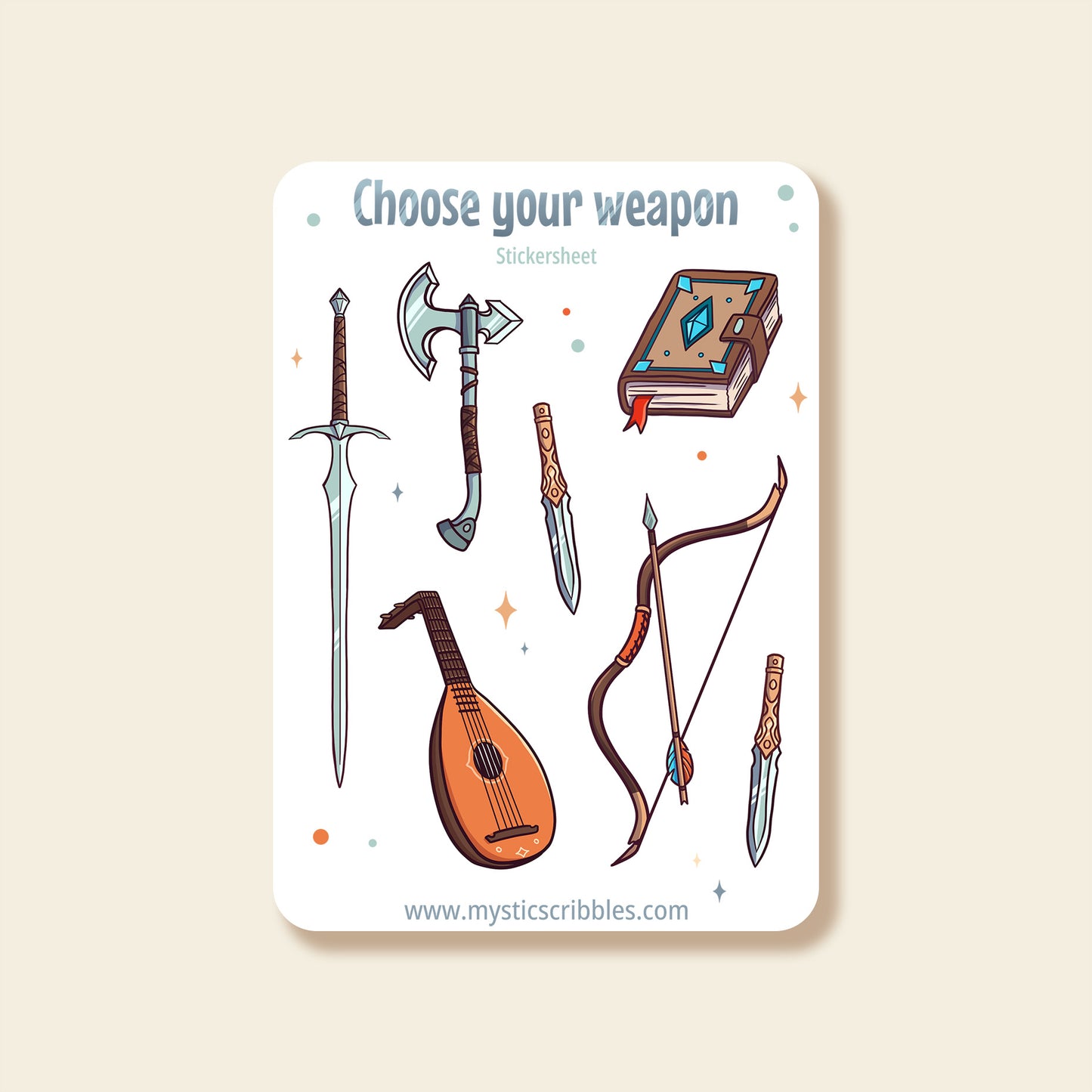 D&D Choose your Weapon Stickersheet