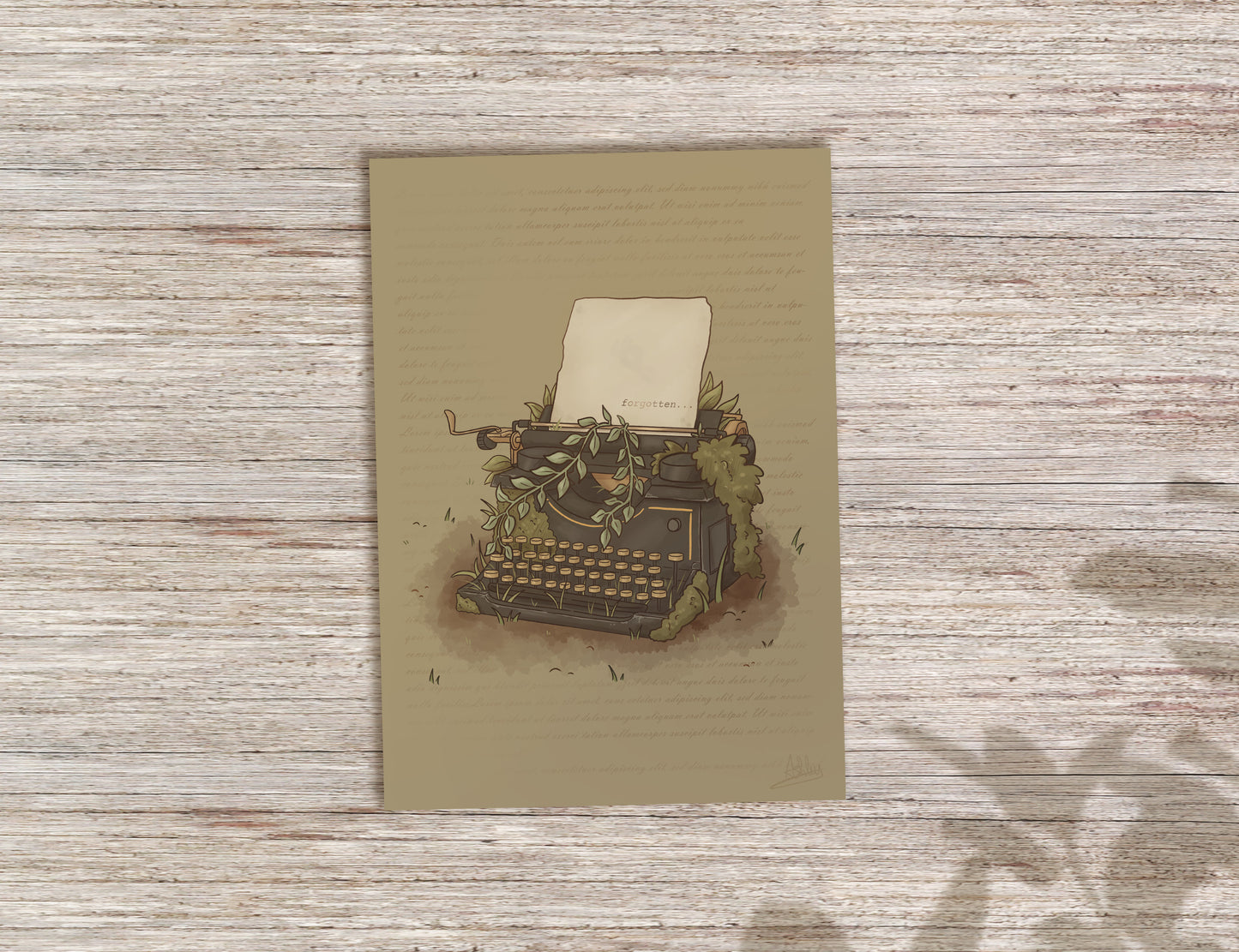 The Forgotten Typewriter Postcard/Mini print