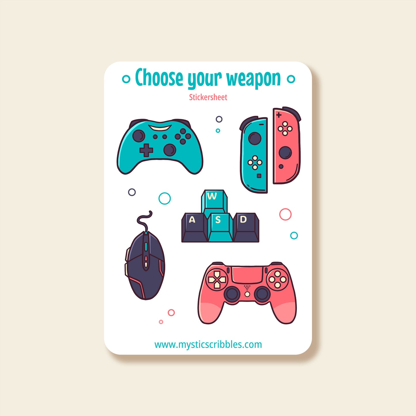 Gamer Choose your Weapon Stickersheet