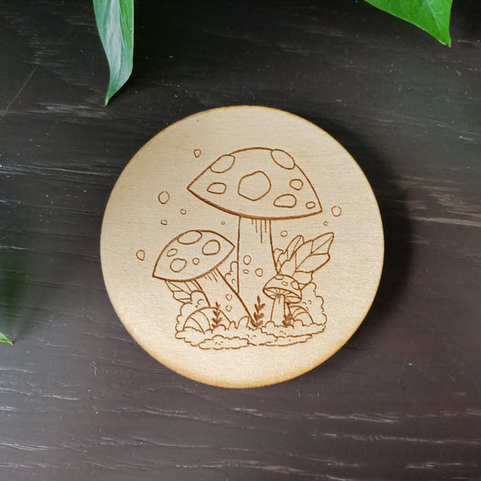 Mushroom Wooden Coaster