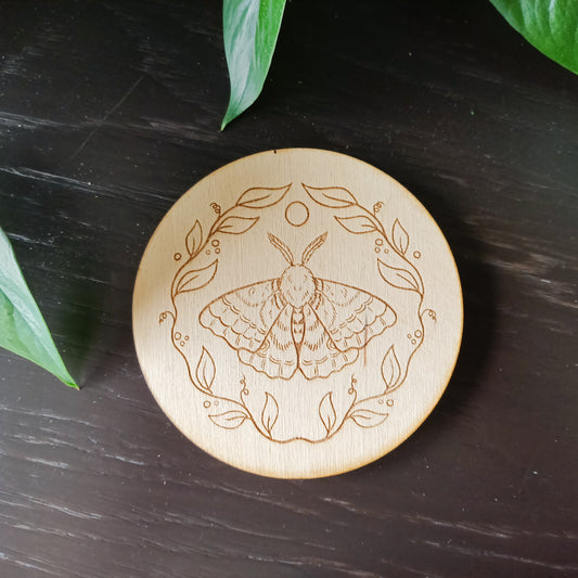 Moth Wooden Coaster