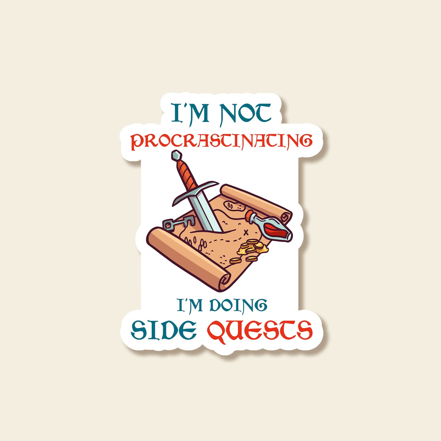 I'm not procrastinating, I'm doing side quests - Sticker