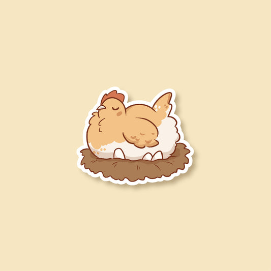 Chick with eggs - Sticker