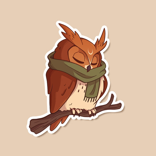 Sleepy Owl - Sticker